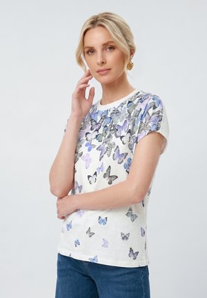 Anna Field, Nyomott mintás póló - white
