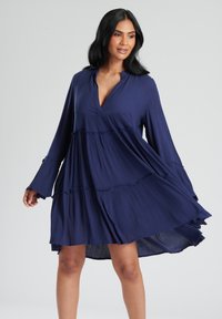 South Beach TIERED DRESS - Jurk - navy