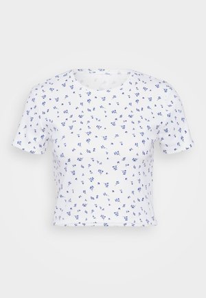 ONLY Petite ONLFENJA LIFE - Print T-shirt - cloud dancer/blue