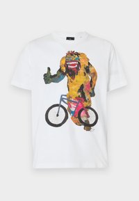 REG FIT BIKE MONSTER - T-shirt estampada - white