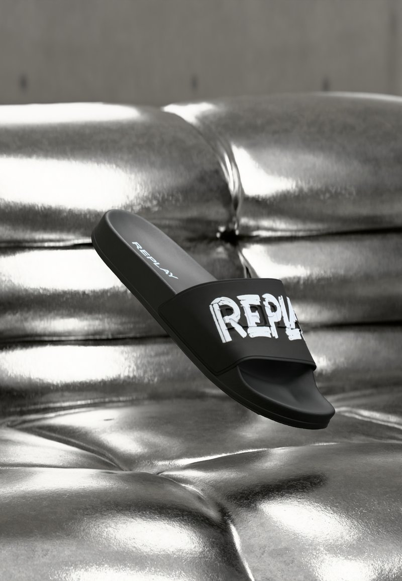 Replay UP TAG - Mules - black/white/black - Zalando.co.uk