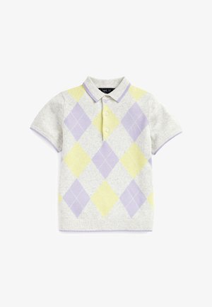 SHORT SLEEVE PALE ARGYLE PATTERN - Poloshirt - grey