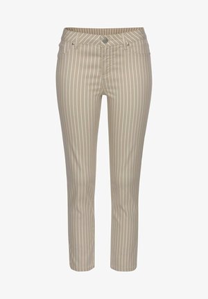 LASCANA Trousers - sand-weiß-gestreift