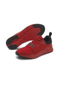 Puma BASKET WIRED RUN - Baskets basses - rouge et noir