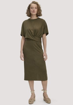 Jerseykleid - goldoliv