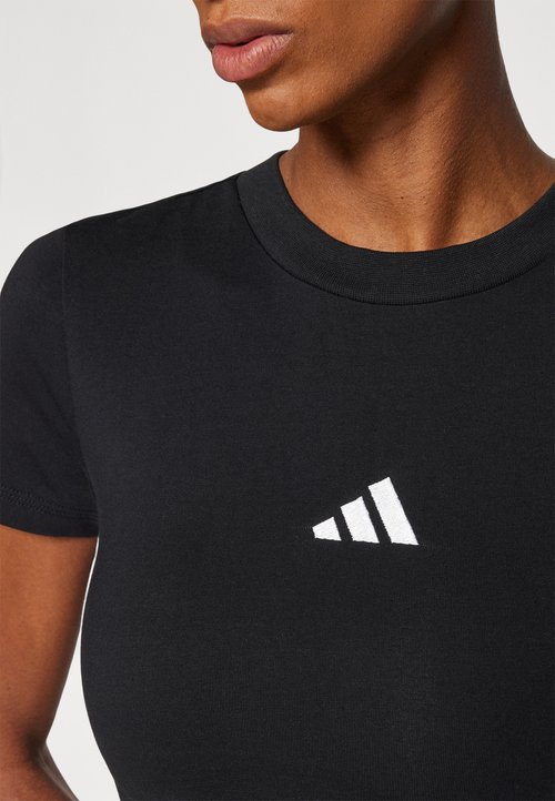 adidas Women's Essentials 3-Stripes Slim Baby T-Shirt Black/White — foto 6