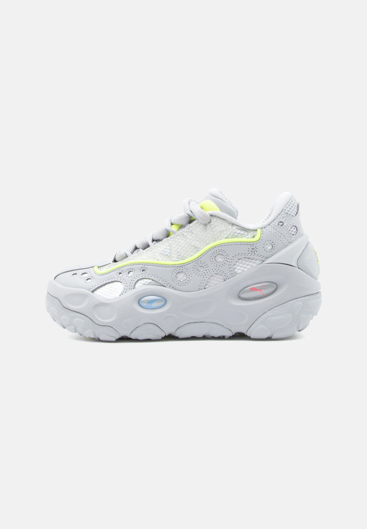 PUMA LA FRANCE RNR REFLECTION JR UNISEX - Basketball shoes - flat light gray/sunset glow/yellow alert