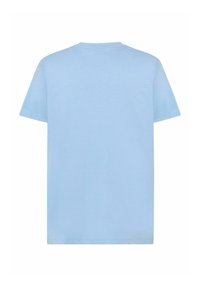 Light blue cotton t-shirt with a crew neck, short sleeves, and a simple design; no visible patterns or accents. Back view displayed.