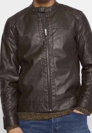 Chaqueta de cuero sintético - brown