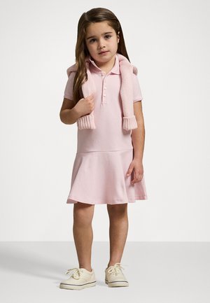 STRETCH MESH POLO DRESS - Dnevna haljina - hint of pink/white