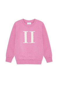 Ροζ φούτερ από απαλό ύφασμα, με στρογγυλή λαιμόκοψη και μανσέτες με ριμπ ύφανση. Ένα εκρού λογότυπο "II" βρίσκεται στο κέντρο μπροστά.