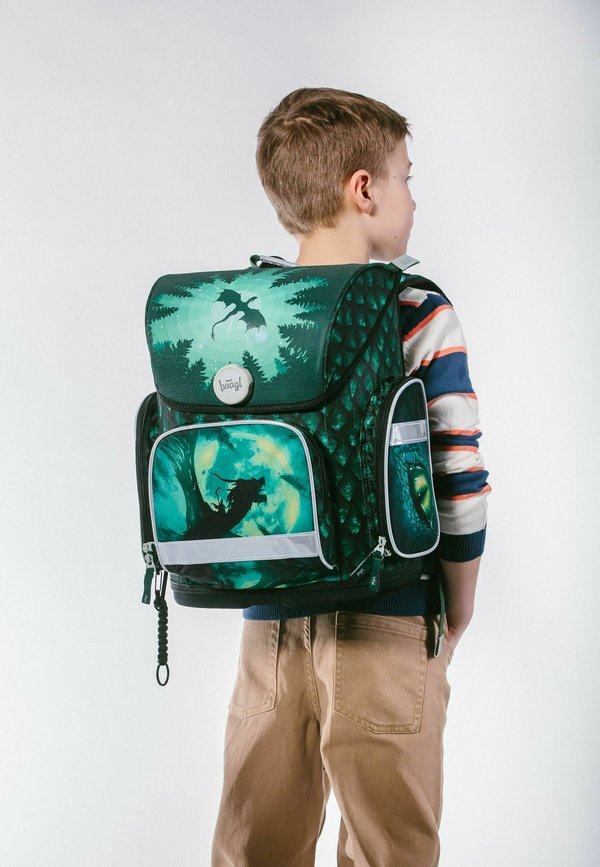 3 SET ERGONOMISCHE – Schulranzen Set – grün