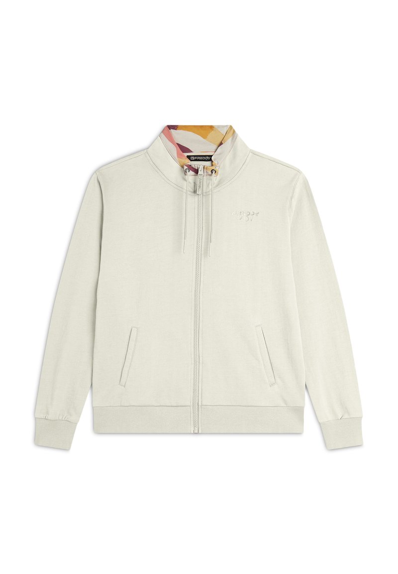 Freddy CON DETTAGLI - Felpa con zip - cream zebraanimaliermulticolor