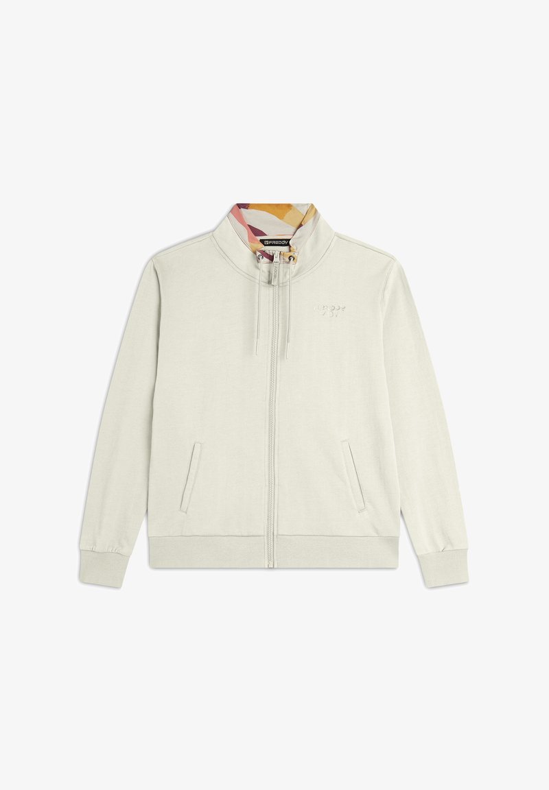 Freddy CON DETTAGLI - Felpa con zip - cream zebraanimaliermulticolor