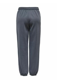 Pantaloni grigi in felpa con vita elastica, polsini a gamba stretta e tessuto morbido e strutturato. Adatti per abbigliamento casual o sportivo.