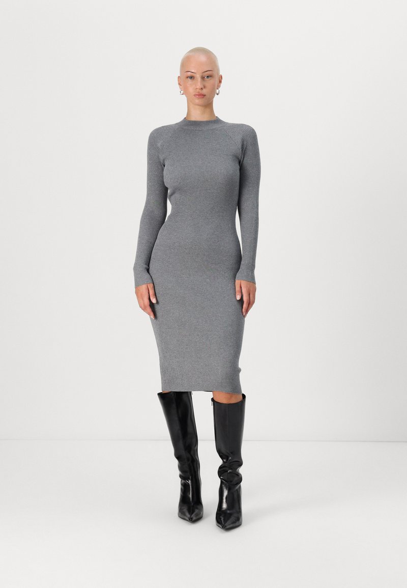 Vero Moda Petite VMWILLOW HIGHNECK DRESS - Etuikjole - medium grey