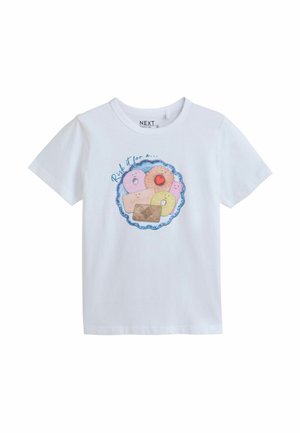Next REGULAR FIT - BISCUIT GRAPHIC SHORT SLEEVE T-SHIRT - Tricou cu imprimeu - white