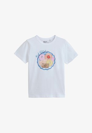 Next, REGULAR FIT - BISCUIT GRAPHIC SHORT SLEEVE T-SHIRT - Triko s potiskem - white