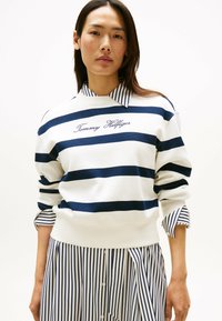 Tommy Hilfiger SCRIPT - Sweatshirt - ivory silk dark night navy stp