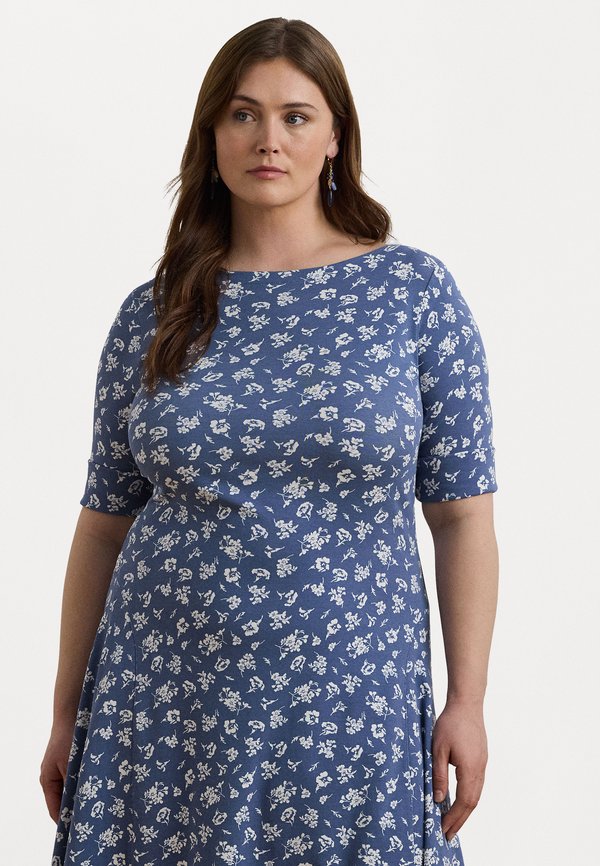 FLORAL STRETCH COTTON MIDI DRESS - Jersey dress