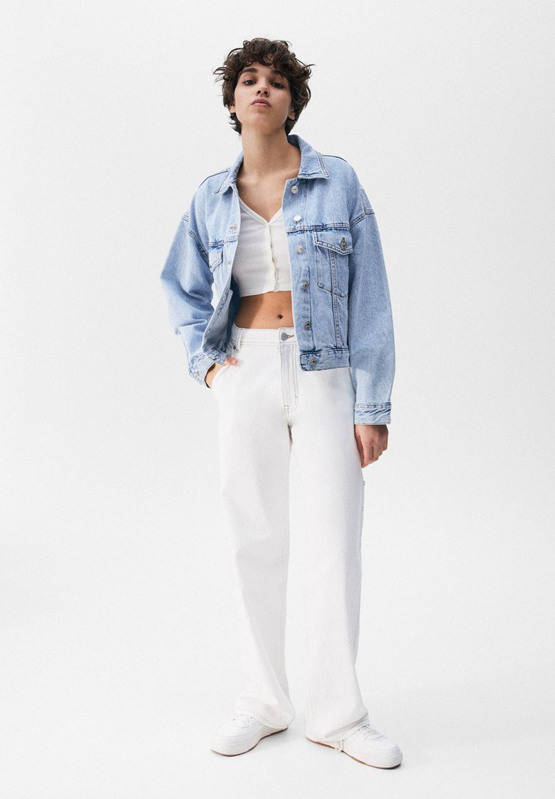 PULL&BEAR WITH DROP SHOULDER DESIGN - Jeansjacke - stone blue 