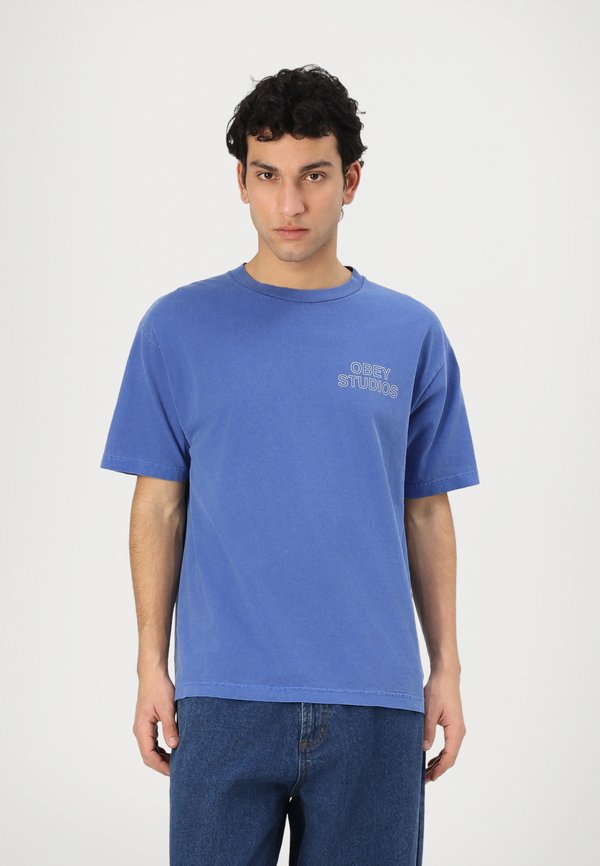 OUTLINE UNISEX - Print T-shirt - pigment electric indigo