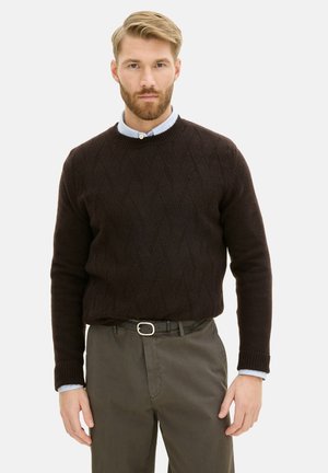Oscar Jacobson ASTON ROUNDNECK - Jumper - brown flannel