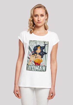 WOMAN POSTER -WITH EXTENDED SHOULDER - Print T-shirt - white