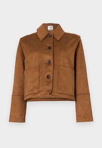 Abercrombie & Fitch Vegan Suede Button-Through Jacket - Veste mi-saison - tannin