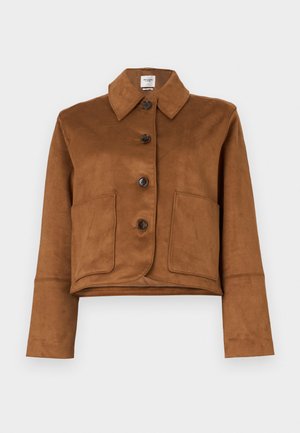 Abercrombie & Fitch Vegan Suede Button-Through Jacket - Light jacket - tannin
