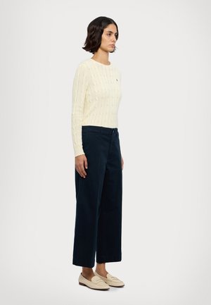 TWILL WIDE LEG CROPPED PANT - Pantaloni - aviator navy