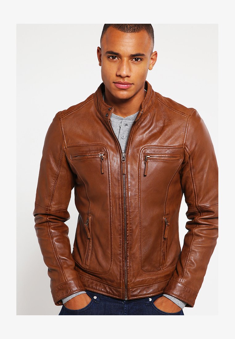Giacca In Pelle Uomo Oakwood Gilles – Cognac, Pelle Di Pecora 100%, Taglia XXXL