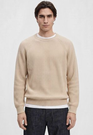 Annarr, RELAXED KNITTED RIBBED - Jersey de punto - BEIGE