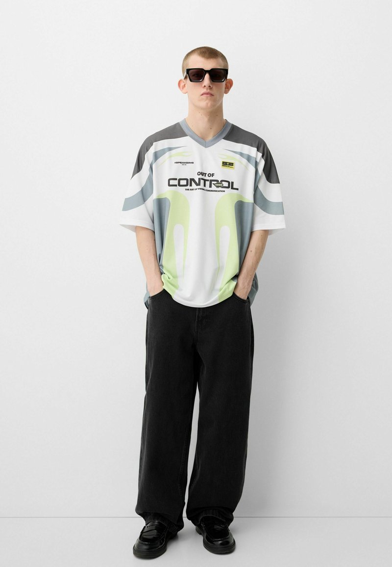 Bershka T-shirt print wit Bershka T-shirt print wit