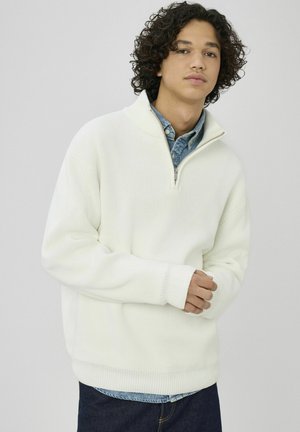 PULL CHENILLE COL MONTANT - Pullover - blanc écru