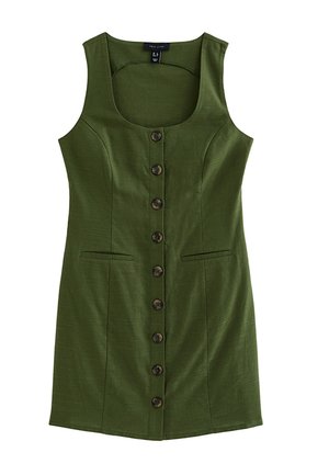 New Look, BUTTON THROUGH MINI - Vestido de tubo - khaki