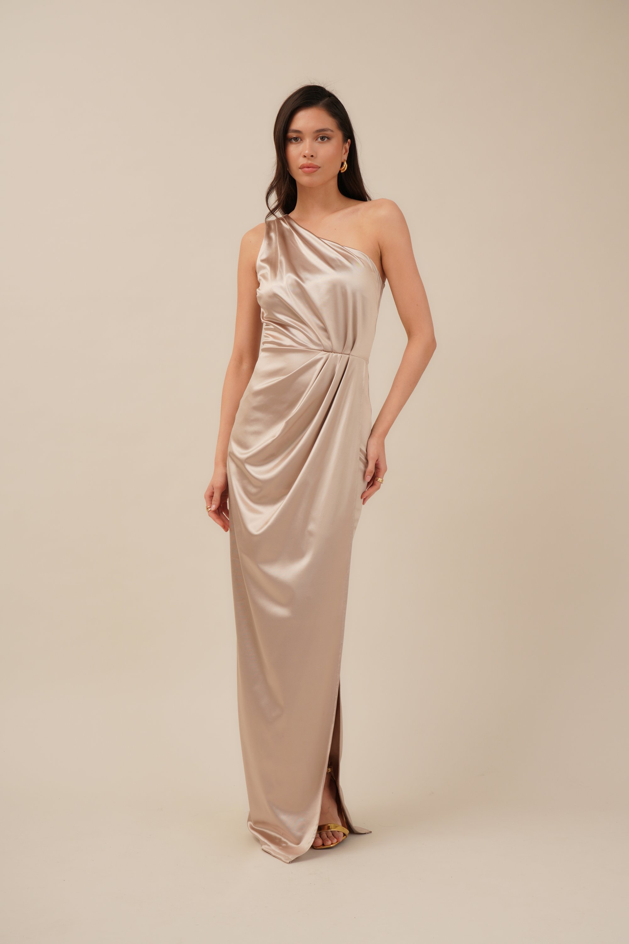sachin and babi light blue dress Champagne Bridesmaid Dress, Multiway Dress, Satin Bridesmaid Dress,  Infinity Dress, Beige Nude Tan Silk Bridesmaid Dresses Evening Dress main image 0
