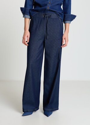 LUNGO TINTA UNITA - Jean boyfriend - blu denim scuro