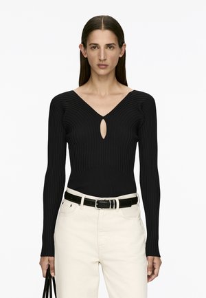 V-NECK  - Langarmshirt - black