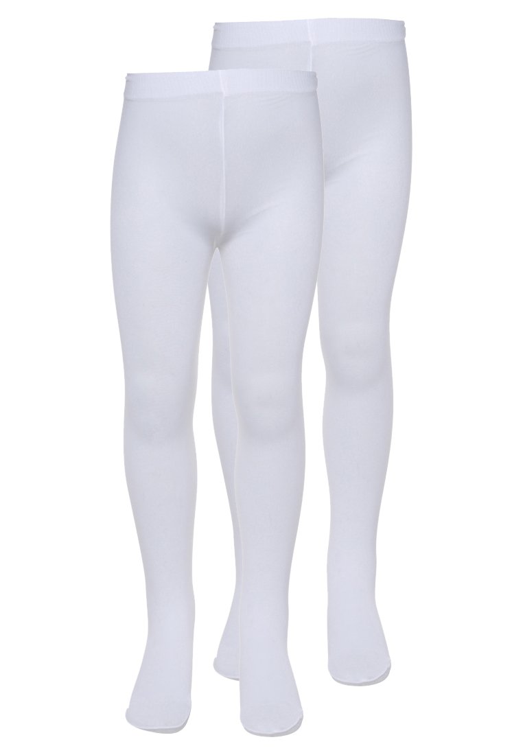 Leggings blancs en matière extensible, dotés d'un design sans coutures et d'une taille élastique confortable pour un maintien sûr.