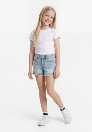 Abercrombie & Fitch HIGH RISE - Τζιν σορτς - light blue denim