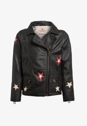 Scotch & Soda BIKER WITH PATCHES - Læderjakker - anthracite