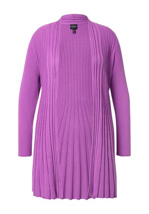 Ulla Popken PLEATED LONGLINE OPEN SHAPE - Cardigan - mauve