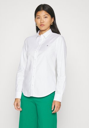 GANT SLIM SHIRT - Bluza z gumbi - white