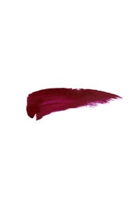 Campione di colore per labbra bordeaux scuro con finitura lucida, caratterizzato da una texture liscia e un bordo appuntito su un'estremità.