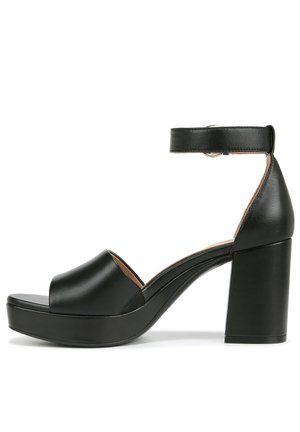 Platform sandals - black leather
