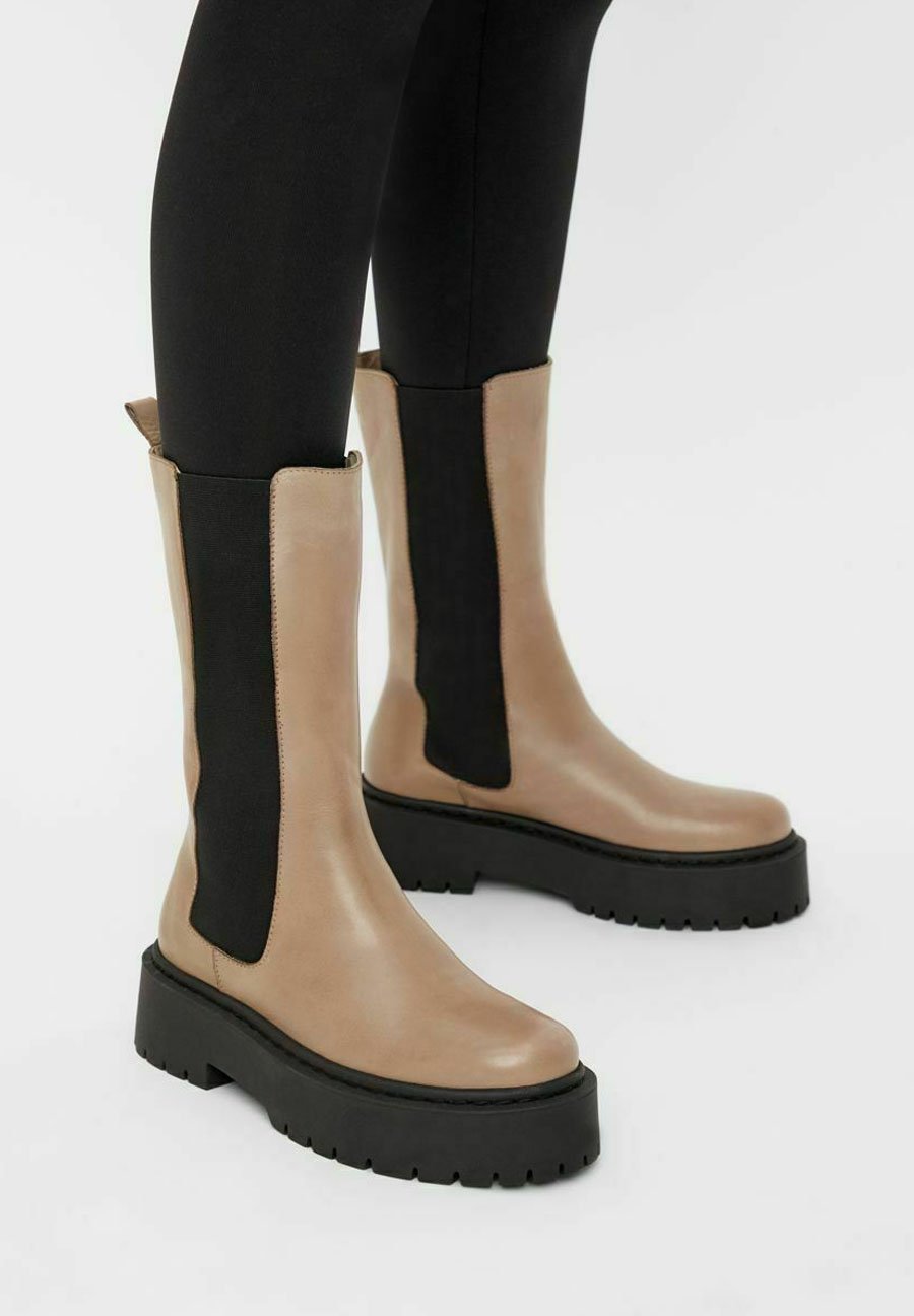 Bianco BIADEB LONG BOOT - Stivali con plateau - lightbrown6/marrone chiaro  - Zalando.it