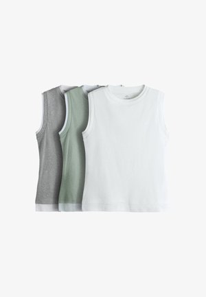 THE SET, REGULAR FIT - 3 PACK DOUBLE LAYER VESTS . - Débardeur - light grey pale khaki white