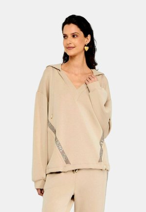 Felpa con cappuccio - beige