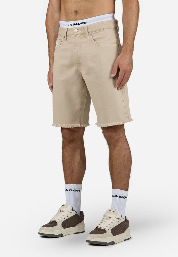 LEGRA - Denim shorts - washed light beige